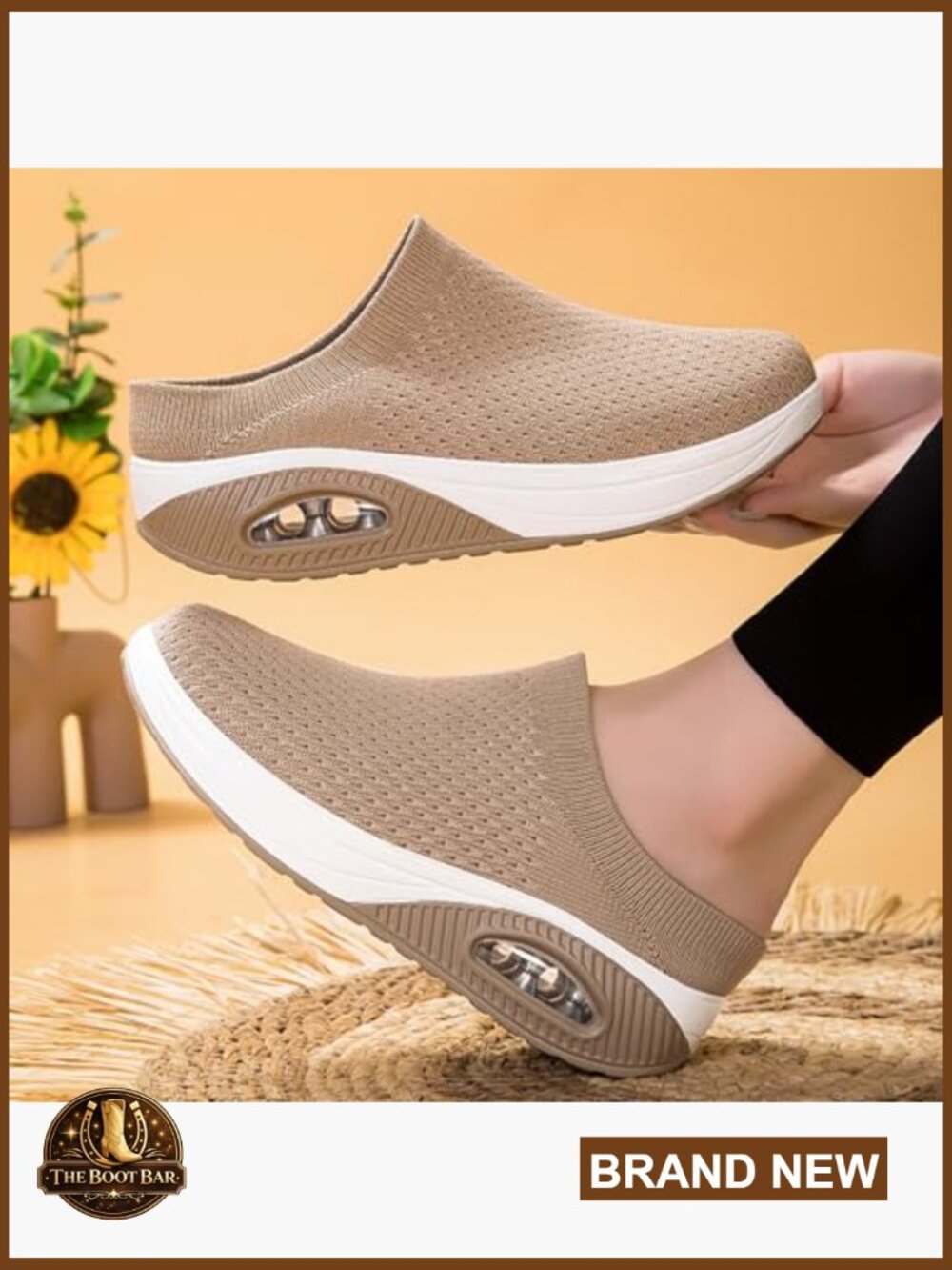 Women's Mule Clogs Platform Knit Comfort Arch Support Air Cushion Slip On - Picture 3 of 7